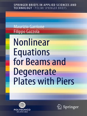 cover image of Nonlinear Equations for Beams and Degenerate Plates with Piers
